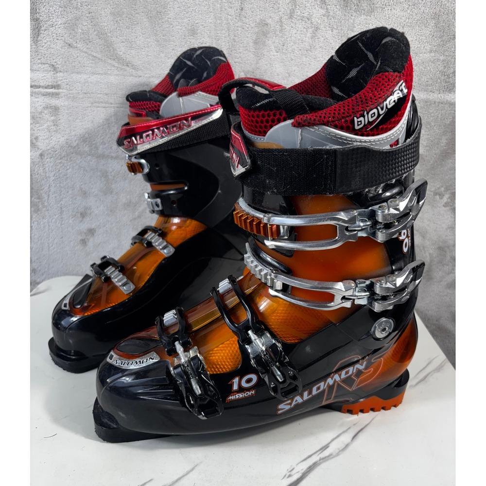 Salomon Mission RS 10 Ski Boots Mens 11.5 29.5 Black Orange Energizer 90 Flex
